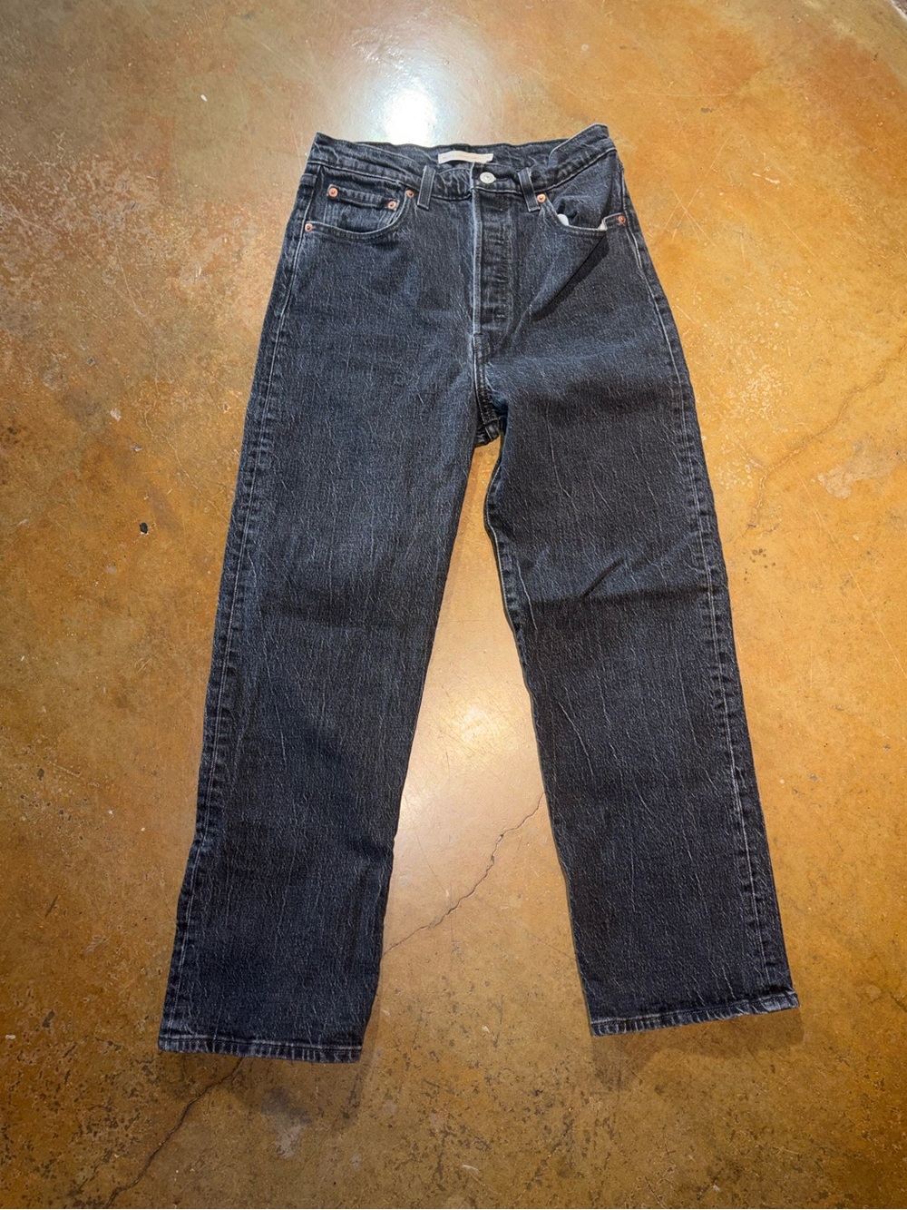 Levi's Women's Relaxed Black Straight Jeans